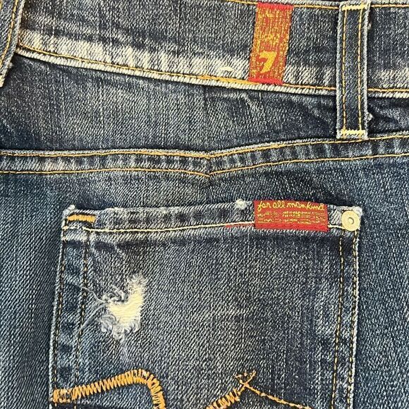 7 For Mankind Josefina Skinny Boyfriend Distressed Jeans - Picture 7 of 8